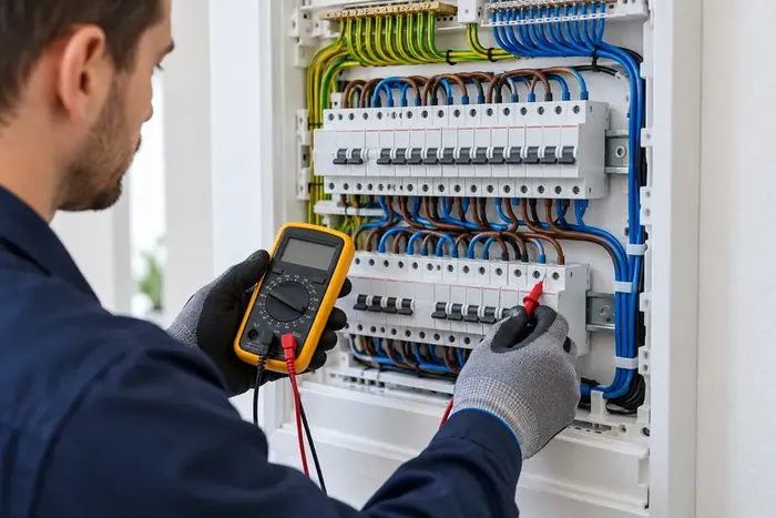 Avaliação de componentes em quadro elétrico